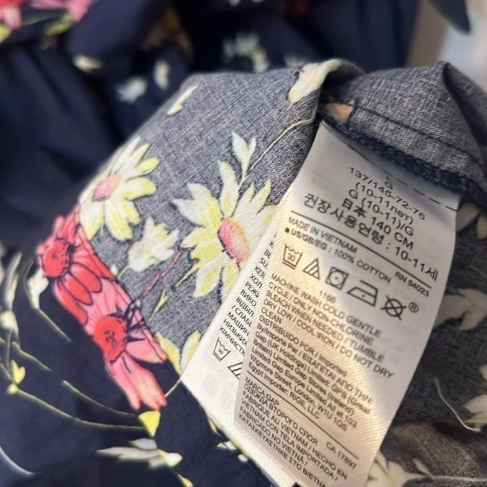 Gap floral dress blue background size 10